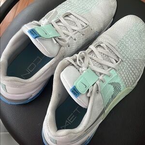 Nike White and Teal workout shoes